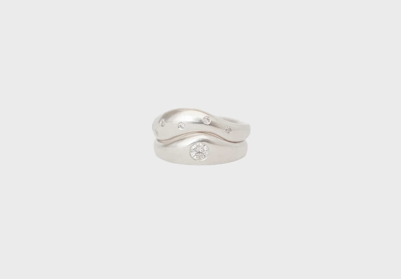 Argent Silversmith Aurore Une + Wave Constellation stack